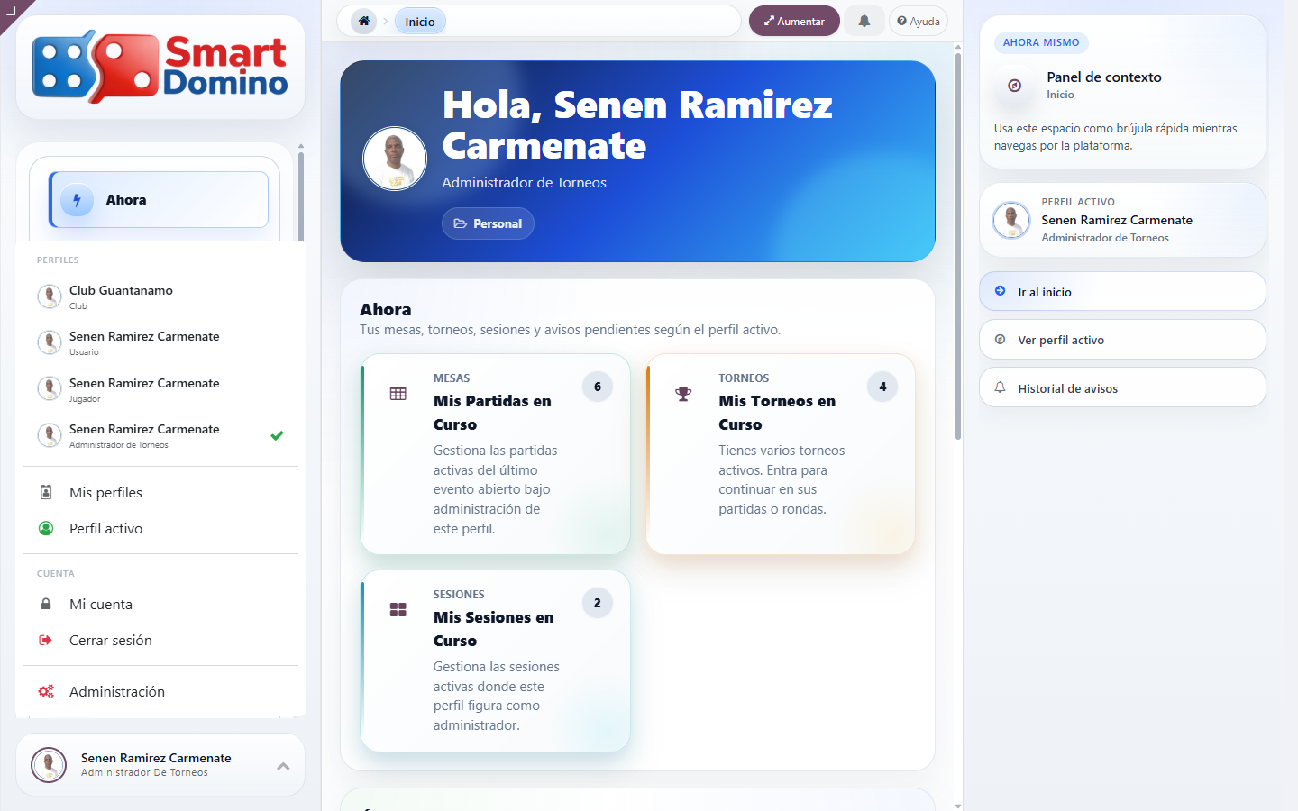 Perfil creado y portal listo para usar